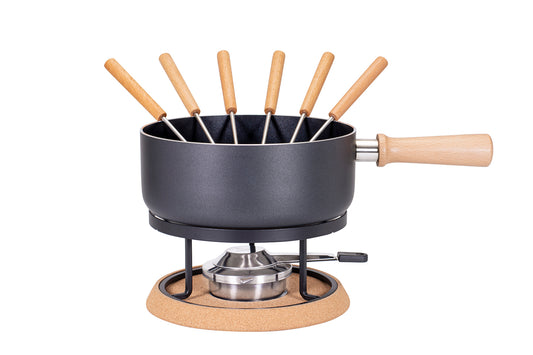 Käsefondue-Set Aluguss "Bernina", Ø 22 cm, 9-teilig