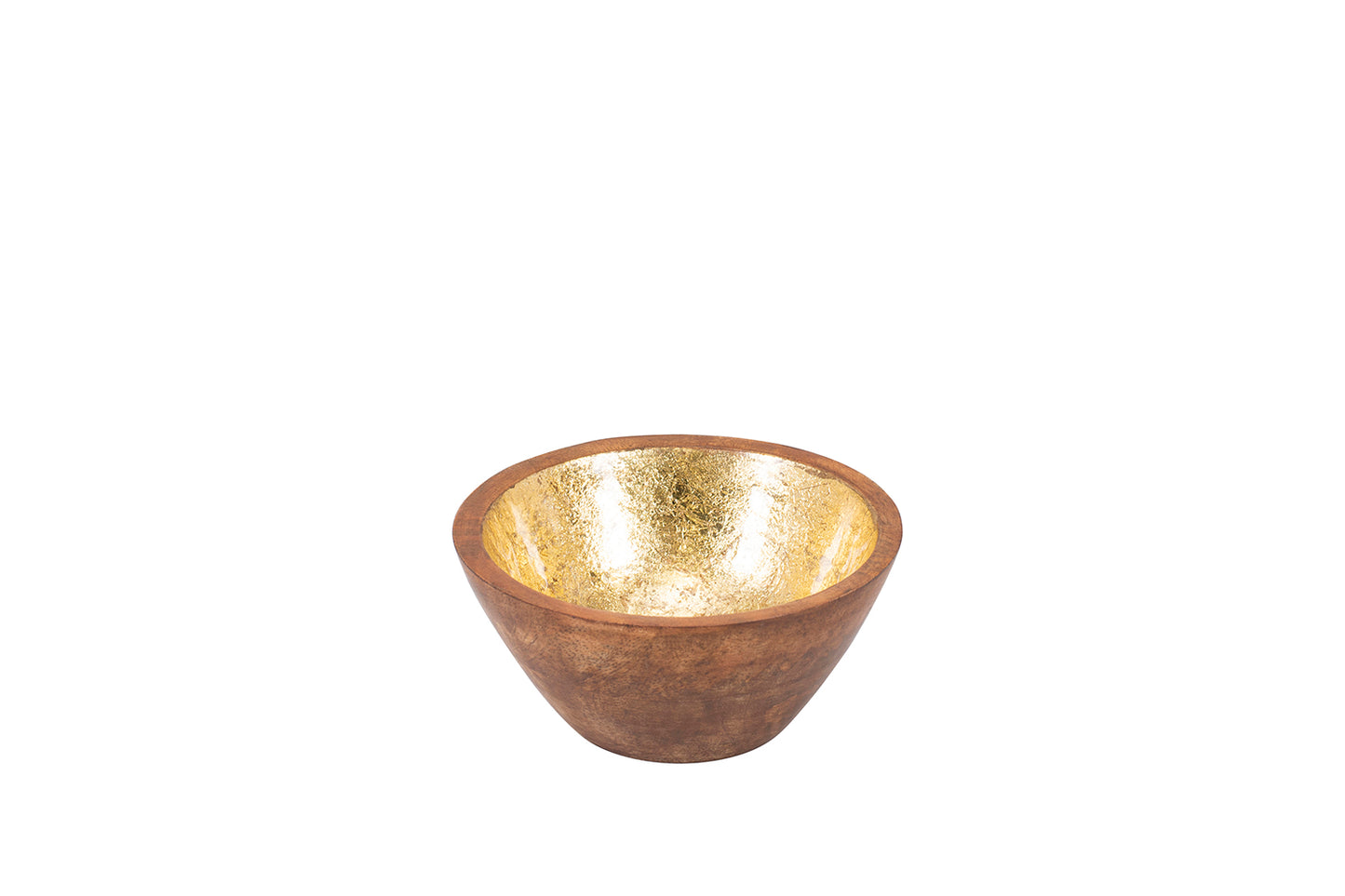Schale "Shine", Ø 10 cm, Mangoholz, gold
