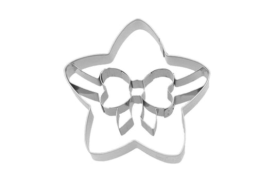 Ausstechform "Stern mit Schleife", Edelstahl. 5st