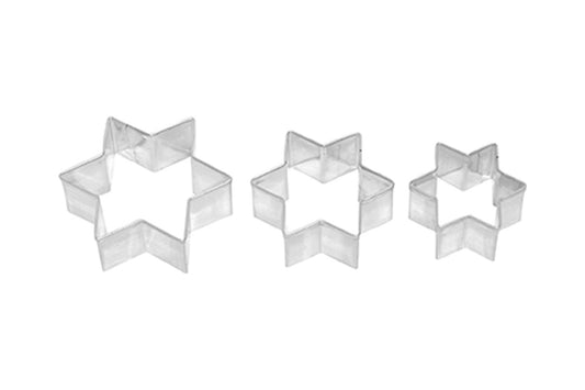 Ausstechform "Stern 3-fach Terrasse", Edelstahl, 2.5, 3, 4 cm, 5st