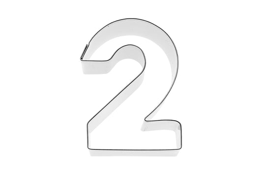 Ausstechform "Zahl 2", Edelstahl, 6 cm, 5st