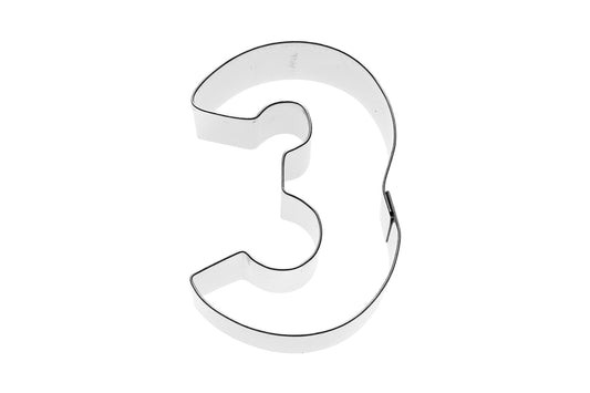 Ausstechform "Zahl 3", Edelstahl, 6 cm, 5st