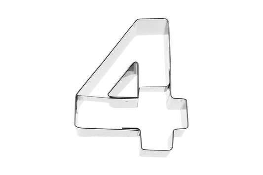 Ausstechform "Zahl 4", Edelstahl, 6 cm, 5st