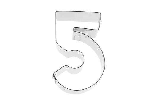 Ausstechform "Zahl 5", Edelstahl, 6 cm, 5st