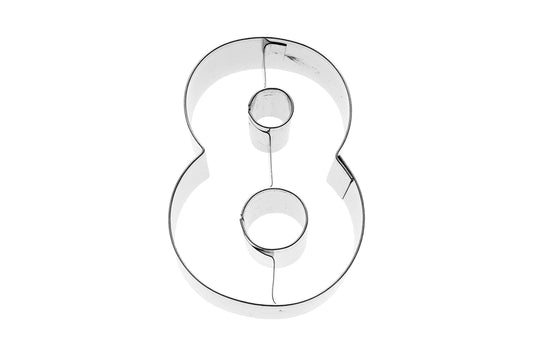Ausstechform "Zahl 8", Edelstahl, 6 cm, 5st
