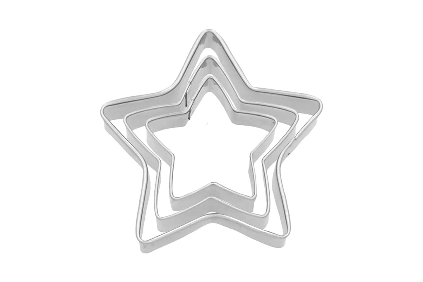 Ausstechform "Stern 3-fach Terasse", Edelstahl, 3, 4, 5 cm, 5st