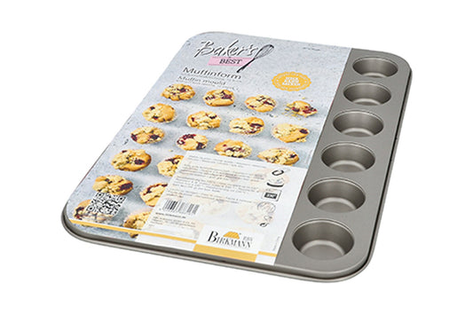 Bakers Best, Mini-Muffinform, Ø 5 cm, 38,5 x 26 cm, grau