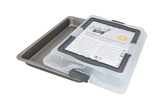 Bakers Best, Backblech mit Transporthaube, 42  x 28,5 cm, grau