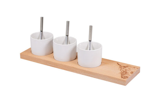 Apéro-Set “Hochlandrind Zoom”, Buche, div. Grössen