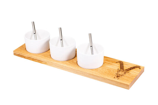 Apéro-Set “Steinbock”, gross, Eiche rustikal, 50 x 14 x 2 cm