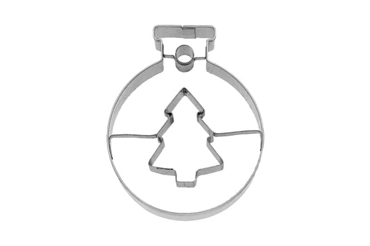 Ausstechform "Christbaumkugel Tanne", Edelstahl, 6,5 cm. 5st