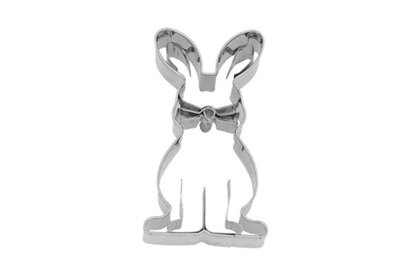 Ausstechform “Hase sitzend”, 7 cm, mit Innenprägung, Edelstahl, 5st