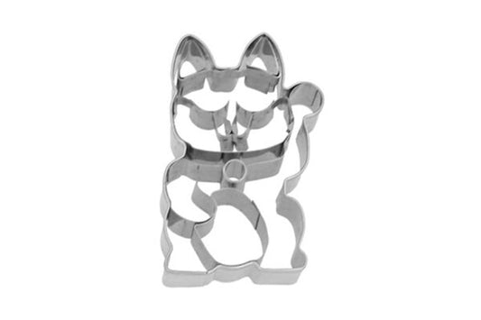 Ausstechform “Lucky Cat”, 6.5 cm, mit Innenprägung, Edelstahl, 5st