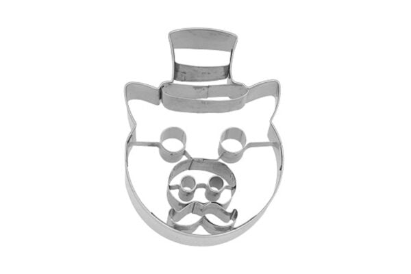 Ausstechform “Schweinchen mit Zylinder”, 8 cm, mit Innenprägung, Edelstahl, 5st
