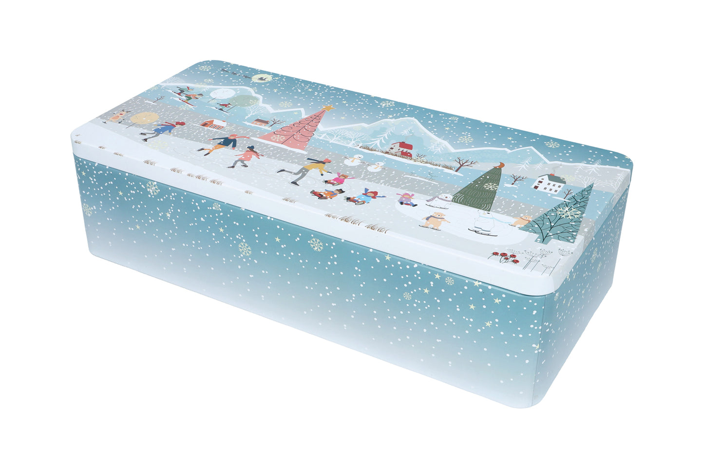 Gebäckdose XXL "Winter Wonderland", Weissblech, 40 x 20 cm