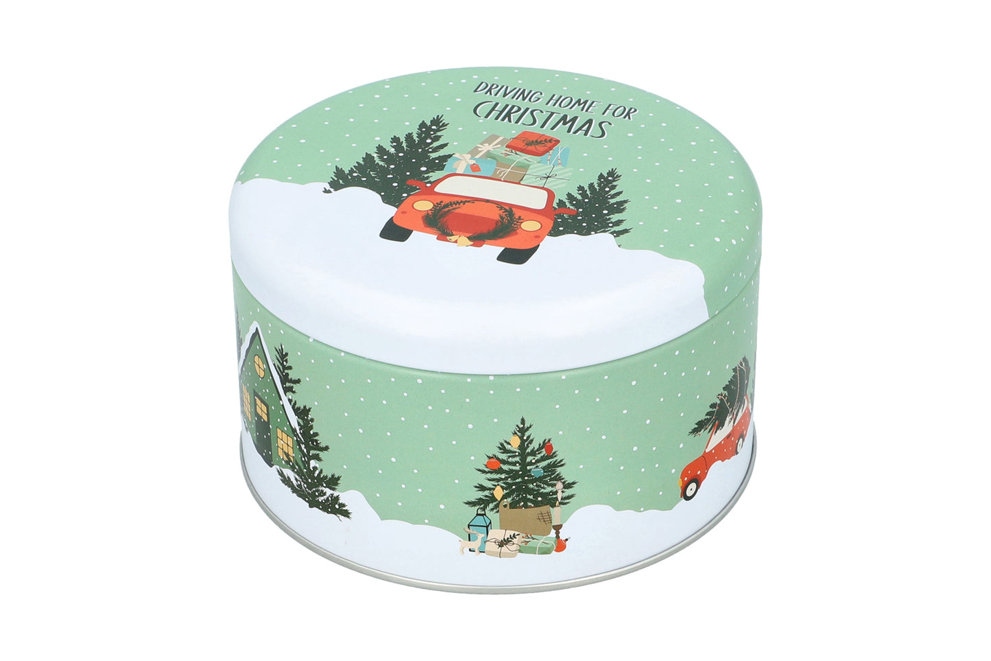 Gebäckdosen-Set "Happy Holidays", Weissblech, 2-teilig, S Ø 12 cm, M Ø 14 cm